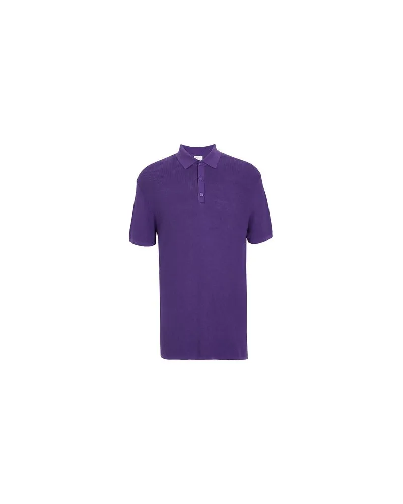 8 by Yoox ORGANIC COTTON-CACHEMERE BLEND KNITWEAR SLEEVE RIB POLO  - STRICKWAREN - Pulloverauf YOOX.COM Violett