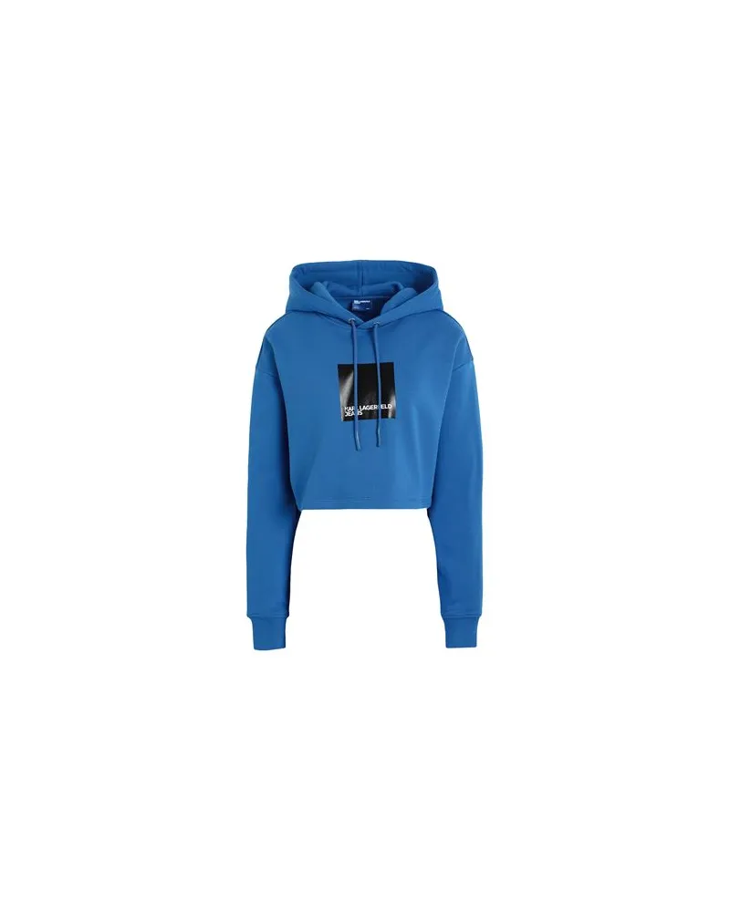 Karl Lagerfeld KLJ CROPPED HOODIE  - TOPS - Sweatshirtsauf YOOX.COM Blau
