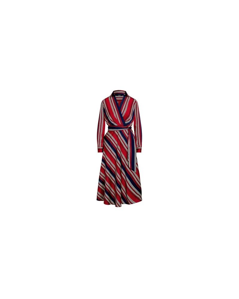 Ralph Lauren Striped Charmeuse Midi Dress  - KLEIDER - Midi-Kleiderauf YOOX.COM Rot