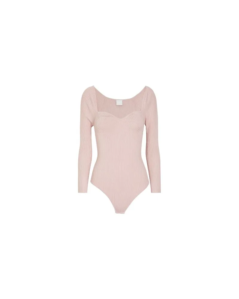 8 by Yoox RIB HEART NECK KNIT BODYSUIT  - STRICKWAREN - Pulloverauf YOOX.COM Hellrosa