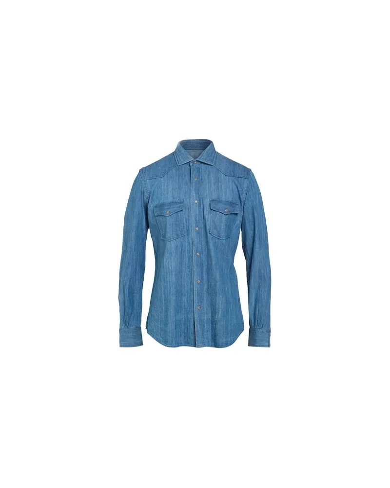 MAZZARELLI TOPS - Jeanshemdenauf YOOX.COM Blau