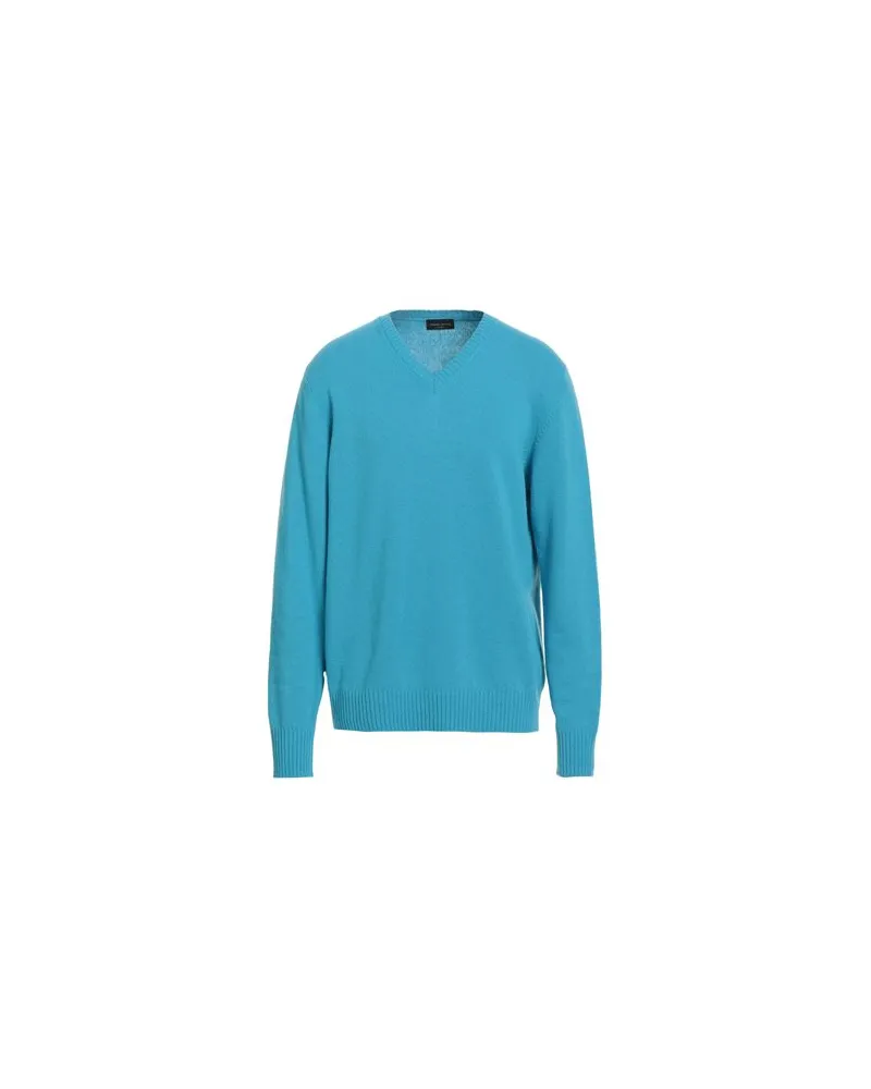 Roberto Collina STRICKWAREN - Pulloverauf YOOX.COM Azurblau
