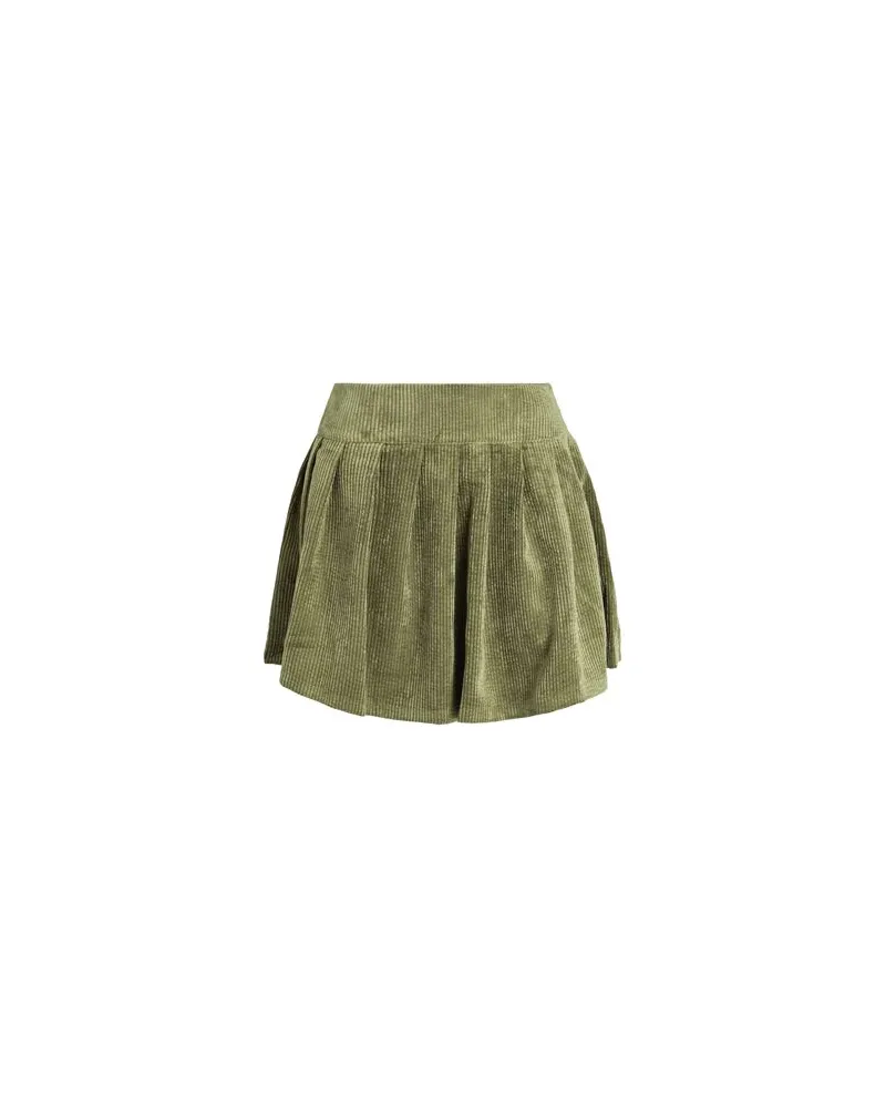 8 by Yoox ORGANIC COTTON CORDUROY PLEATED SKATER SKIRT  - HOSEN & RÖCKE - Miniröckeauf YOOX.COM Militärgrün