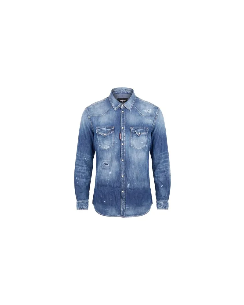 Dsquared2 TOPS - Jeanshemdenauf YOOX.COM Blau