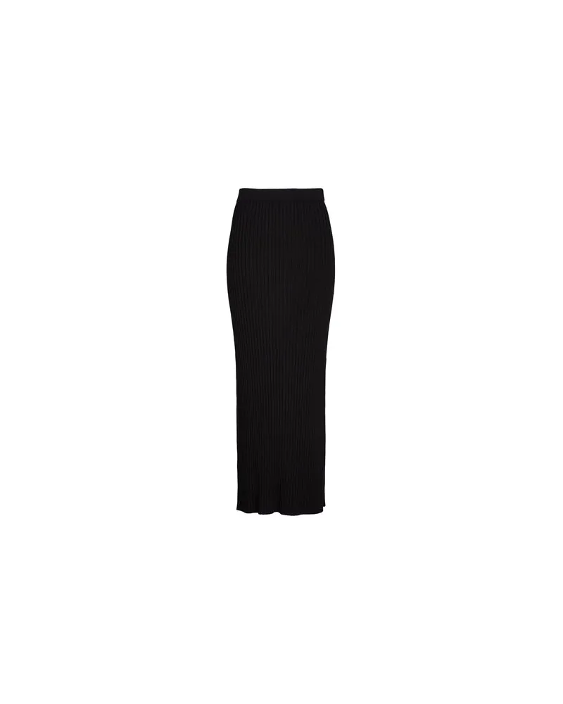 8 by Yoox VISCOSE BLEND PLEATED KNIT MAXI SKIRT  - HOSEN & RÖCKE - Maxi-Röckeauf YOOX.COM Schwarz