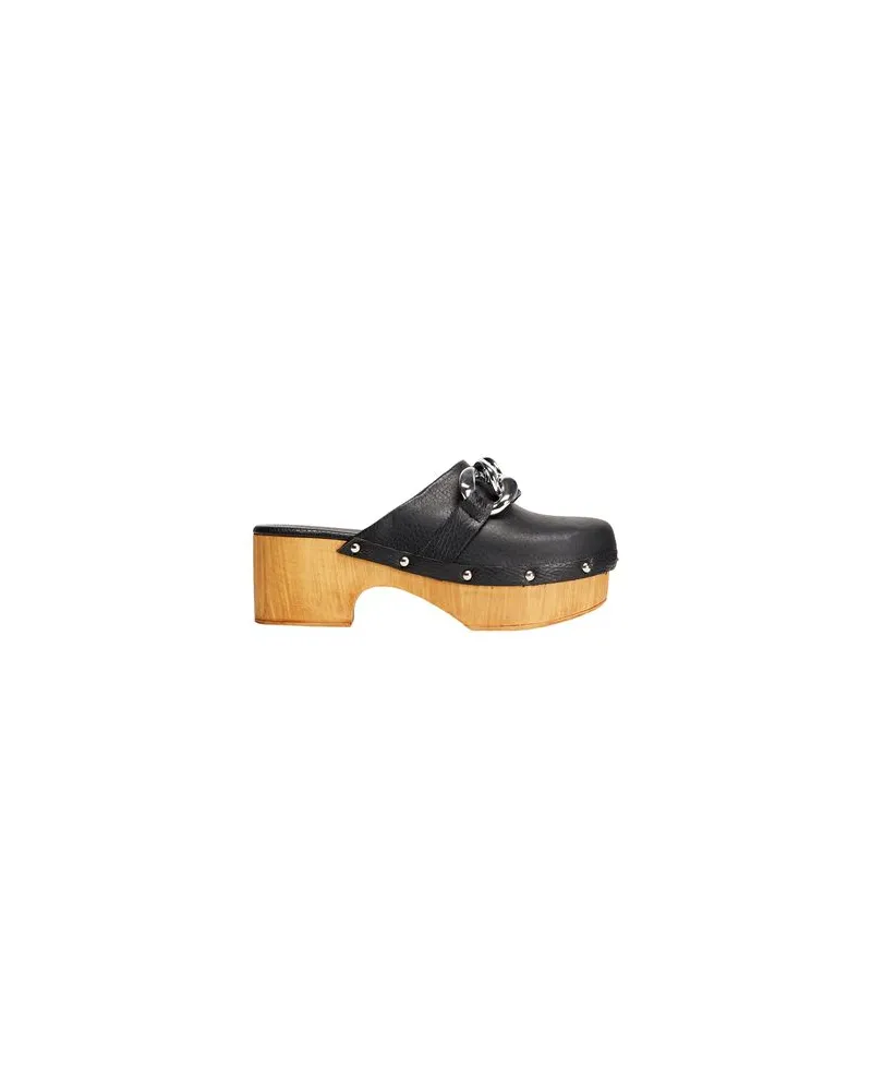 8 by Yoox LEATHER CLOG WITH CHAIN DETAIL  - SCHUHE - Mules & Clogsauf YOOX.COM Schwarz