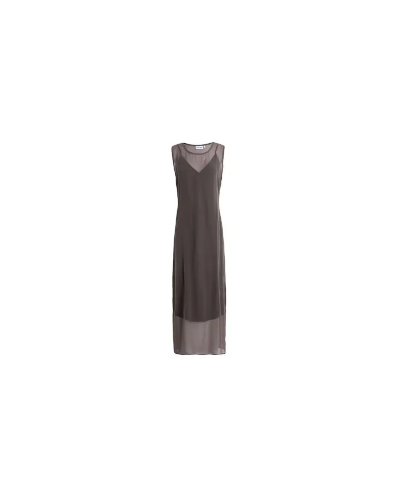 Calvin Klein KLEIDER - Maxi-Kleiderauf YOOX.COM Maulwurfsgrau