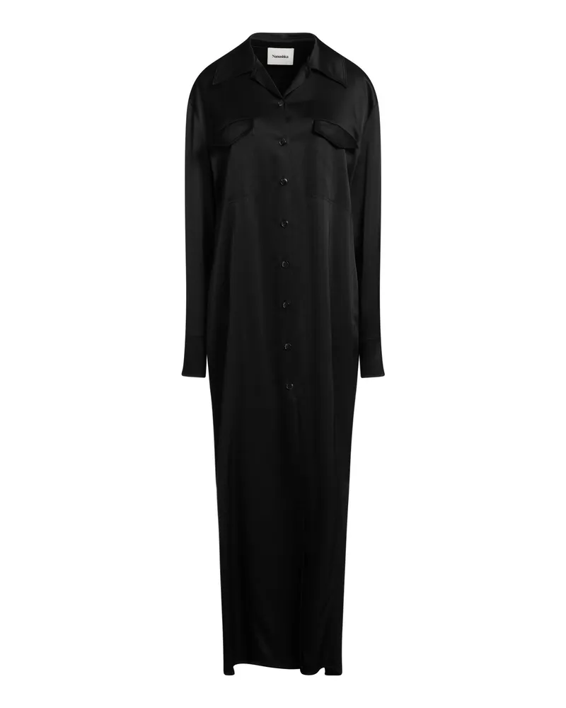 Nanushka Maxi-Kleid Schwarz