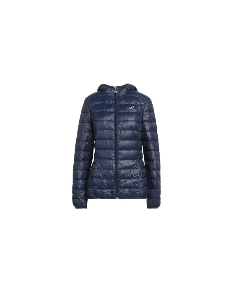 EA7 TRAIN CORE LADY W LT DOWN JACKET HOOODIE  - JACKEN & MÄNTEL - Pufferjacken & Daunenjackenauf YOOX.COM Marineblau