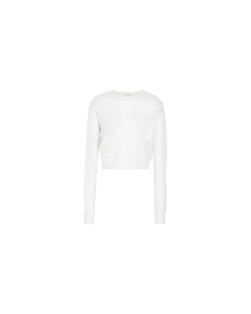 8 by Yoox MOHAIR BLEND CROPPED CREW-NECK SWEATER - STRICKWAREN - Pulloverauf YOOX.COM Elfenbein