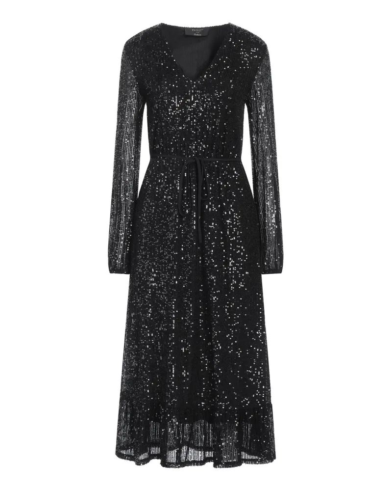 Twin-Set Midi-Kleid Schwarz