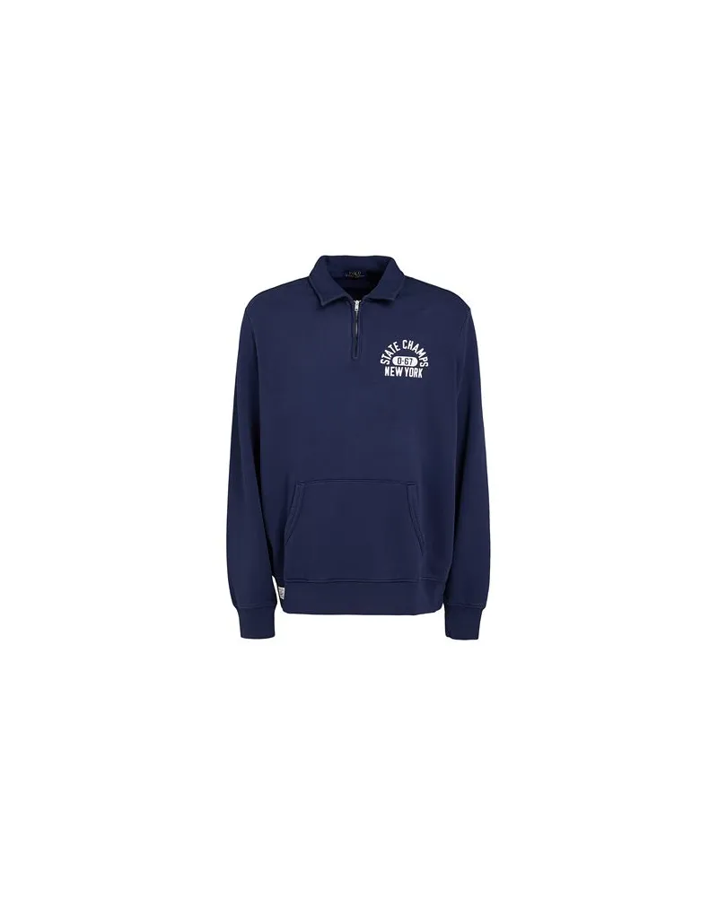 Ralph Lauren Crest Fleece Collared Sweatshirt  - TOPS - Sweatshirtsauf YOOX.COM Marineblau