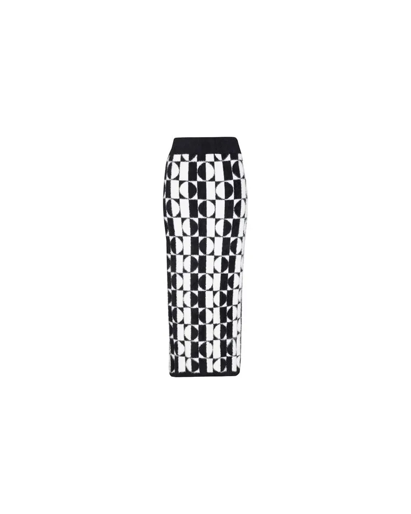 8 by Yoox FAUX FUR JACQUARD KNIT MIDI SKIRT  - HOSEN & RÖCKE - Maxi-Röckeauf YOOX.COM Schwarz