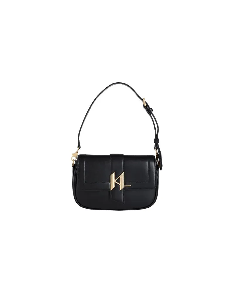 Karl Lagerfeld K/SADDLE BAGUETTE  - TASCHEN - Schultertaschenauf YOOX.COM Schwarz