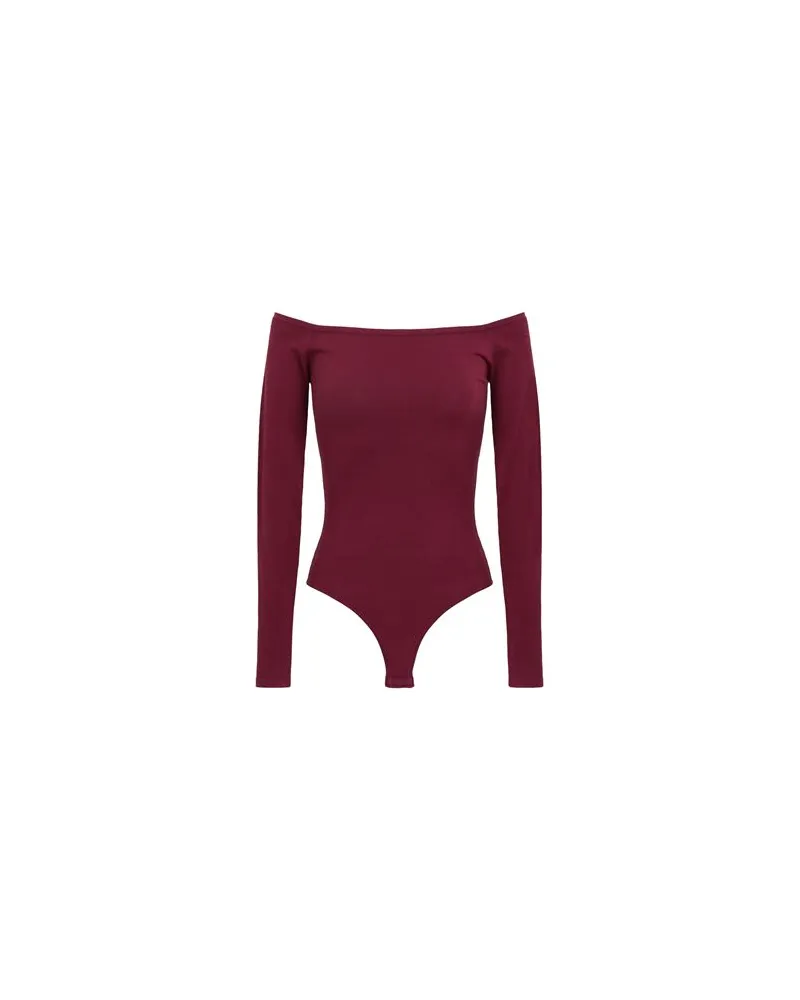 8 by Yoox OFF-SHOULDERS JERSEY BODYSUIT  - TOPS - Bodysuitsauf YOOX.COM Pflaume