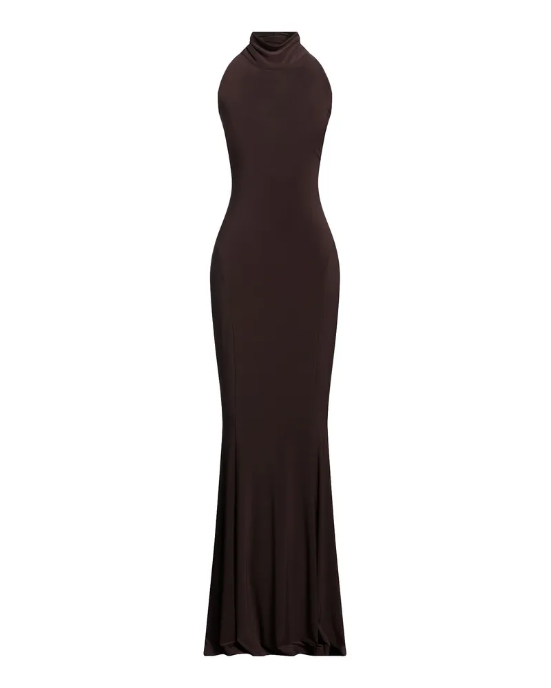 Norma Kamali Maxi-Kleid Mittelbraun