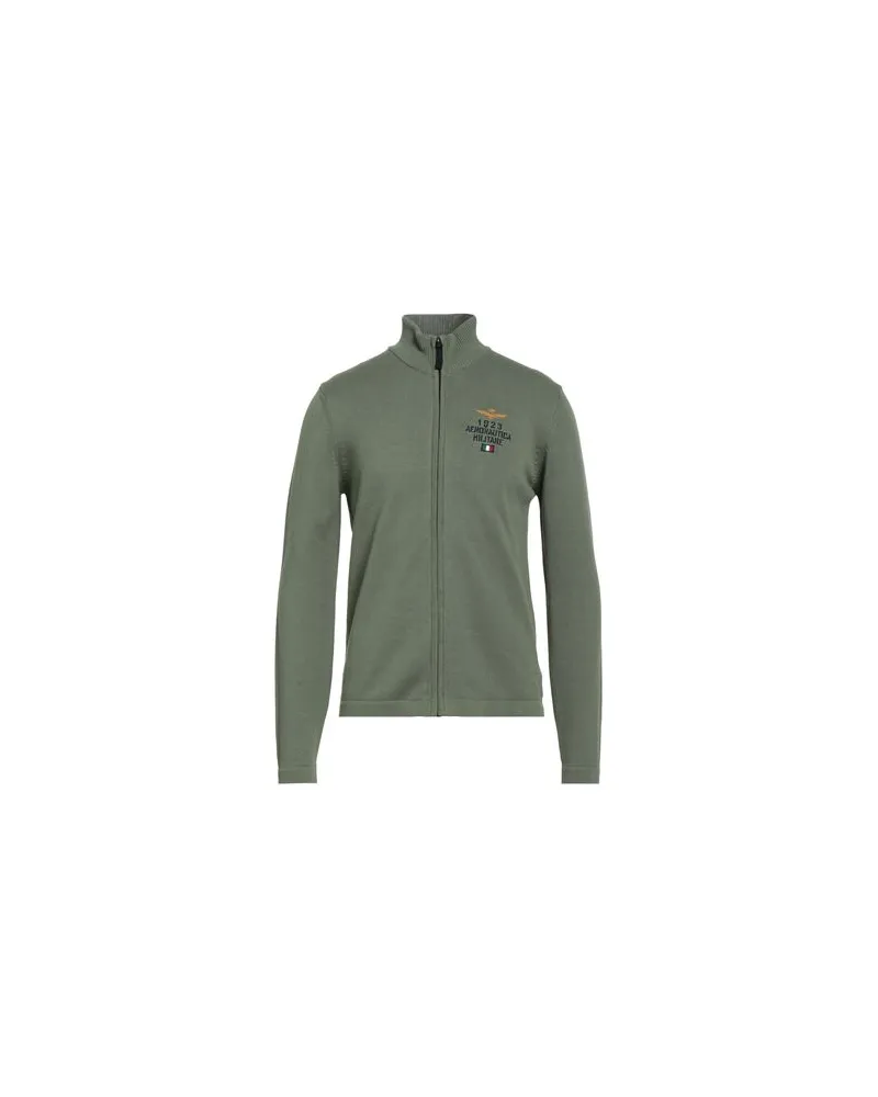 Aeronautica Militare STRICKWAREN - Strickjackenauf YOOX.COM Salbeigrün