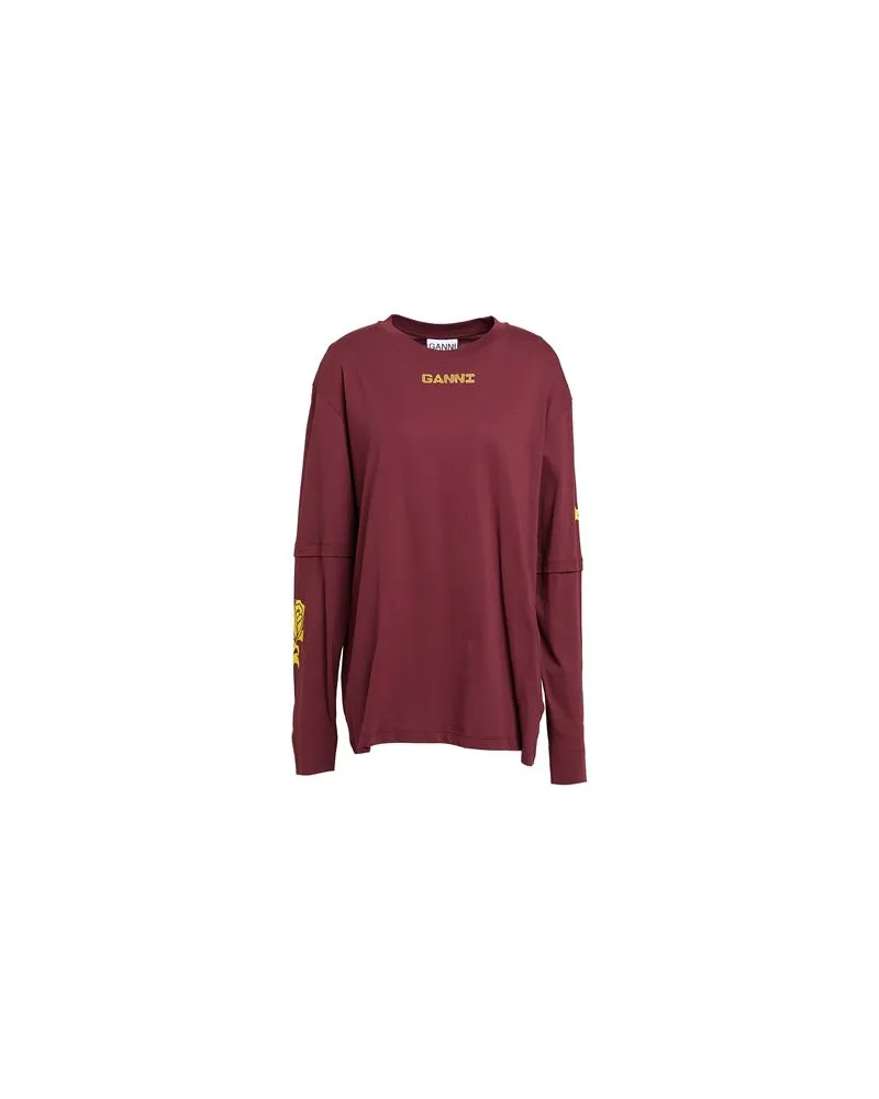 Ganni TOPS - T-shirtsauf YOOX.COM Bordeaux