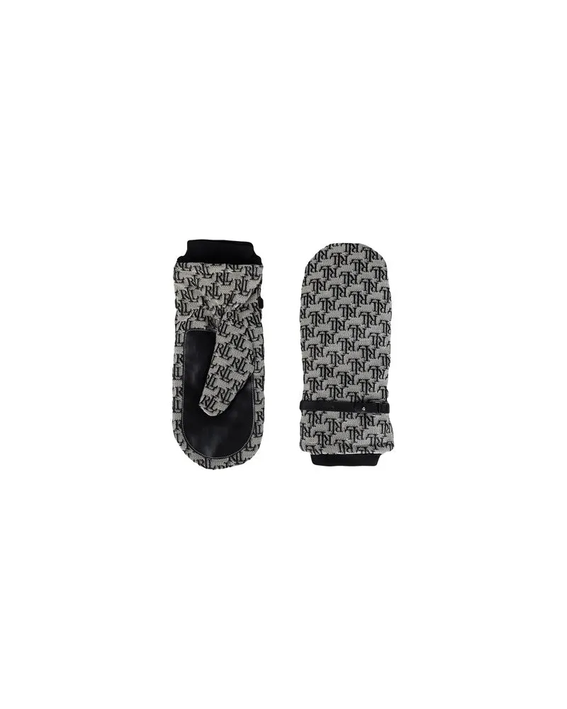 Ralph Lauren BUCKLE-TRIM MONOGRAM JACQUARD MITTENS  - ACCESSOIRES - Handschuheauf YOOX.COM Maulwurfsgrau