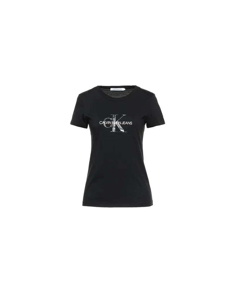 Calvin Klein SEASONAL FILLED MONOGRAM T-SHIRT   - TOPS - T-shirtsauf YOOX.COM Schwarz