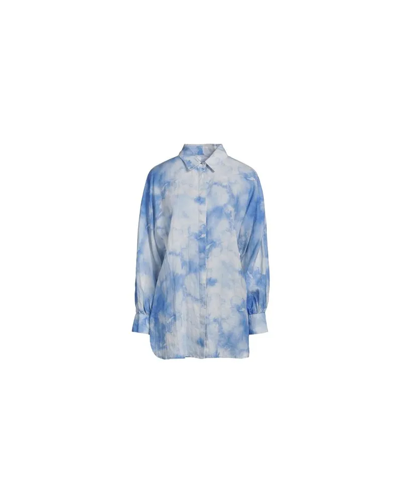 120% Lino TOPS - Hemdenauf YOOX.COM Blau