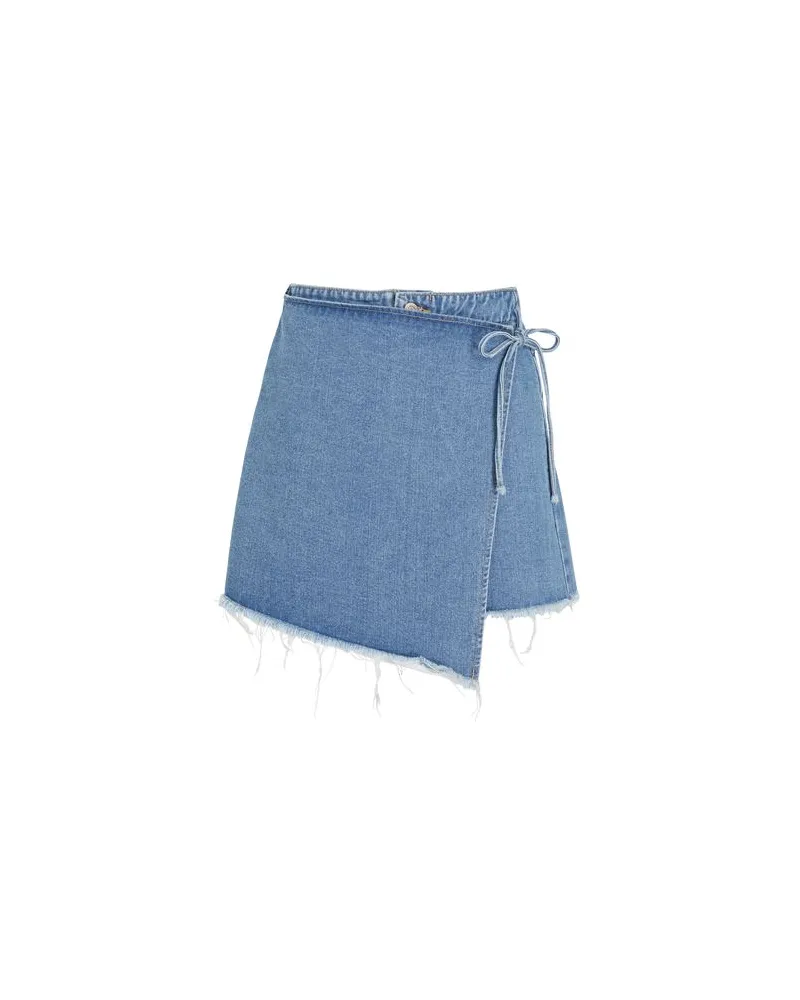 8 by Yoox ORGANIC COTTON DENIM WRAP MINI SKIRT  - HOSEN & RÖCKE - Jeansshortsauf YOOX.COM Blau