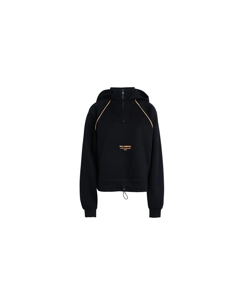 Karl Lagerfeld CROPPED ATHLEISURE HOODIE  - TOPS - Sweatshirtsauf YOOX.COM Schwarz