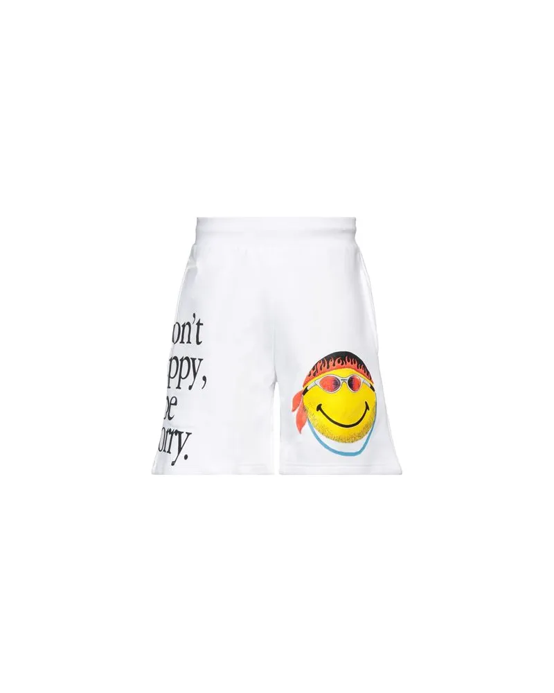 Market SMILEY DON'T HAPPY, BE WORRY SWEATSHORTS - HOSEN & RÖCKE - Shorts & Bermudashortsauf YOOX.COM Weiß