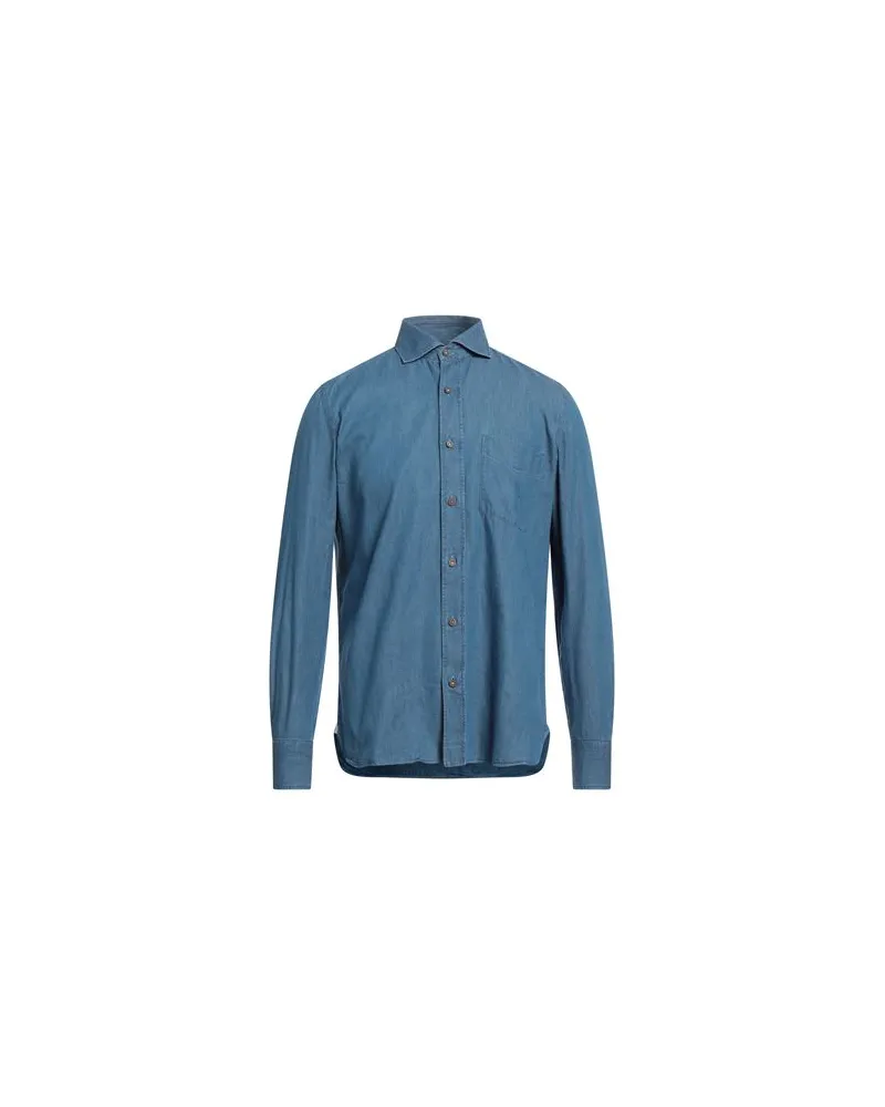Luigi Borrelli TOPS - Jeanshemdenauf YOOX.COM Blau