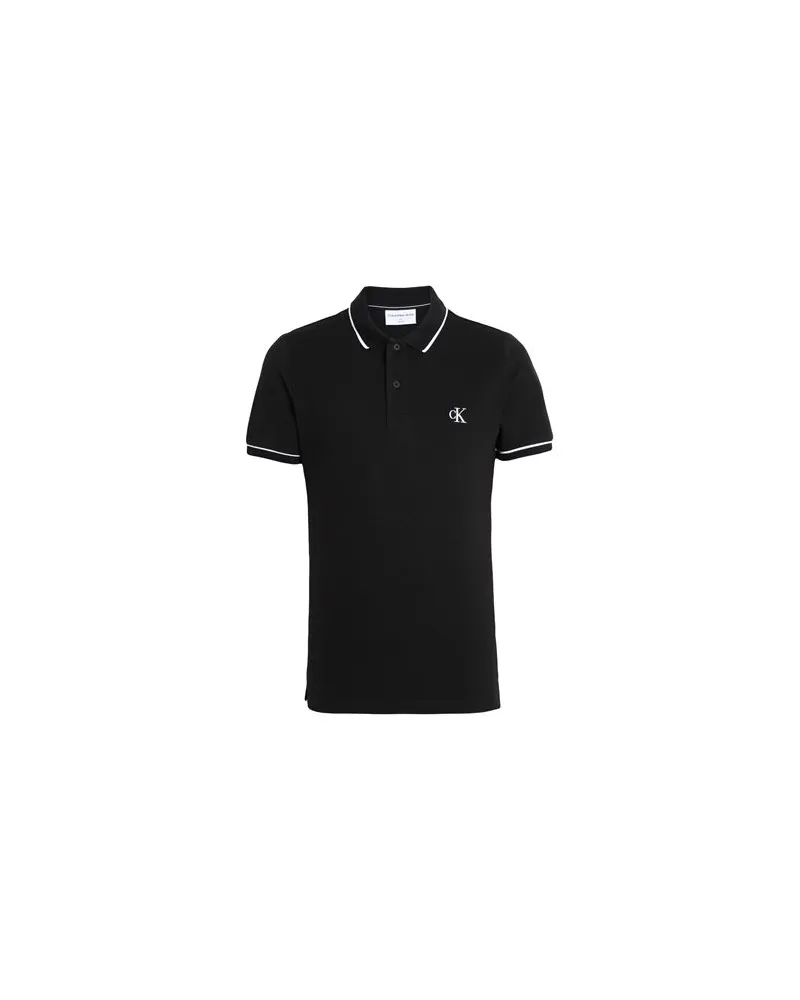 Calvin Klein TIPPING SLIM POLO  - TOPS - Poloshirtsauf YOOX.COM Schwarz