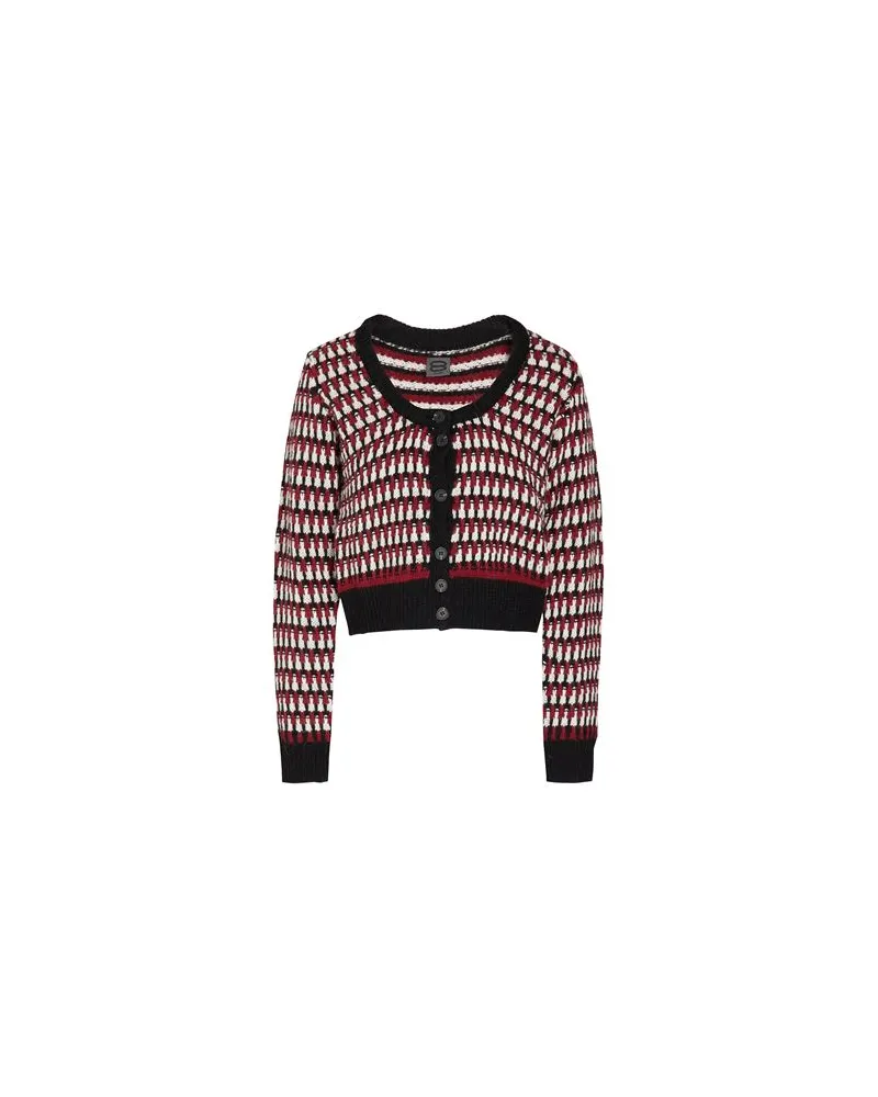 8 by Yoox WOOL BLEND JACQUARD CARDIGAN  - STRICKWAREN - Strickjackenauf YOOX.COM Schwarz