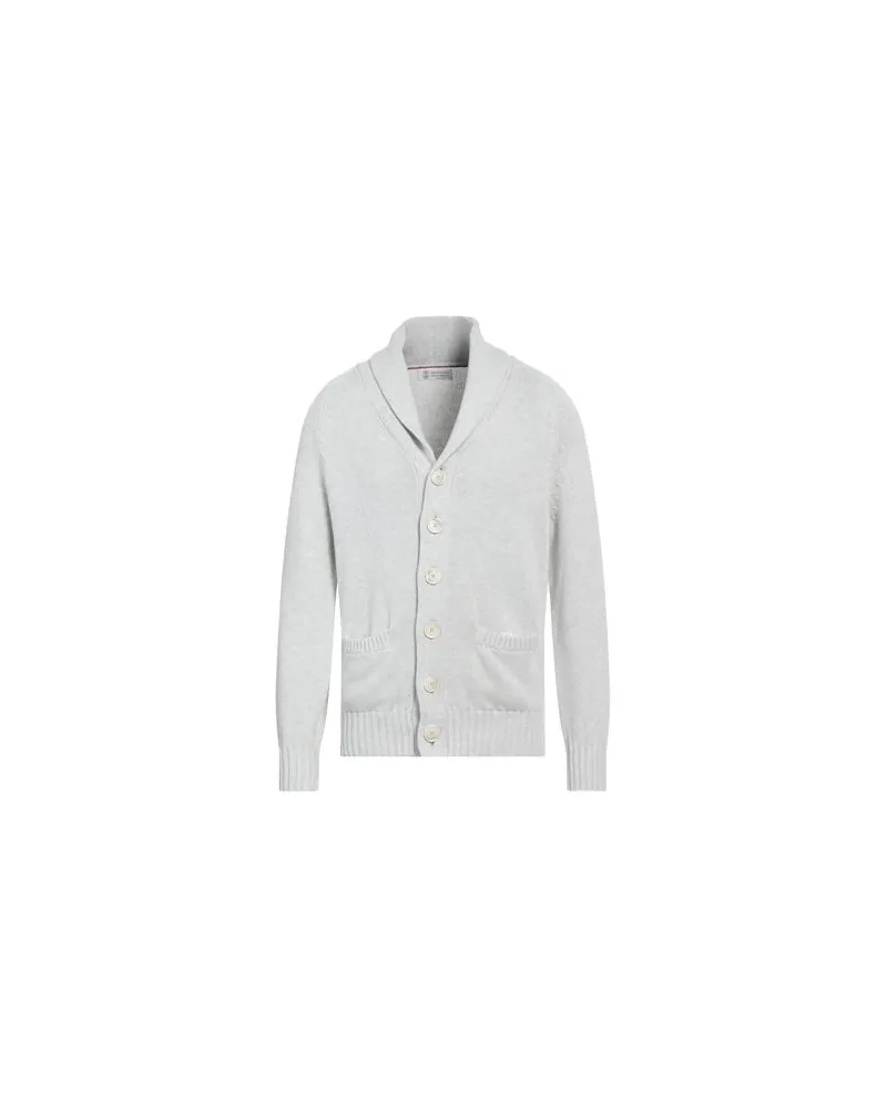 Brunello Cucinelli STRICKWAREN - Strickjackenauf YOOX.COM Hellgrau