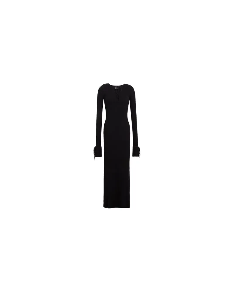 8 by Yoox LONG RIBBED-KNIT DRESS   - KLEIDER - Maxi-Kleiderauf YOOX.COM Schwarz