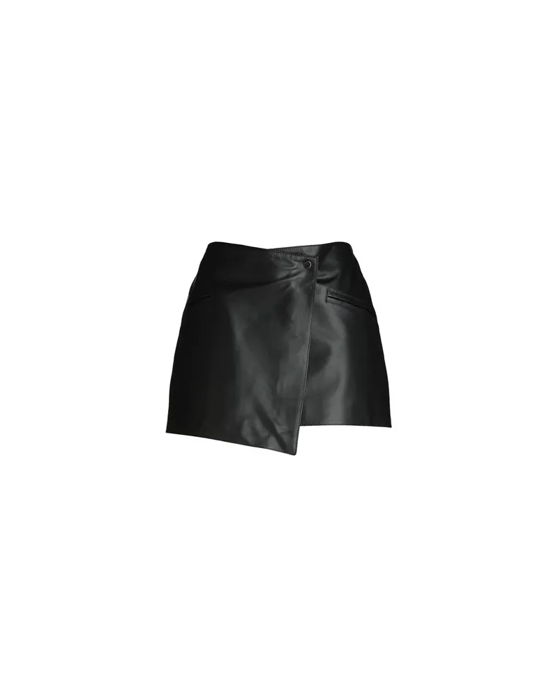 8 by Yoox LEATHER WRAP MINI SKIRT - HOSEN & RÖCKE - Miniröckeauf YOOX.COM Schwarz