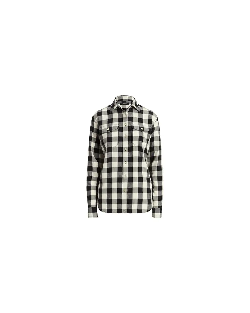 Ralph Lauren BUFFALO CHECK COTTON TWILL SHIRT  - TOPS - Hemdenauf YOOX.COM Schwarz