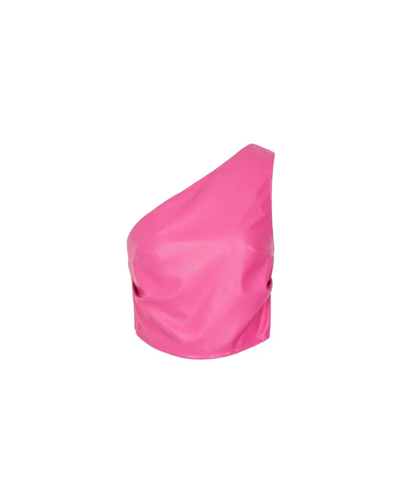 8 by Yoox ONE-SHOULDER CROP TOP  - TOPS - Topsauf YOOX.COM Fuchsia