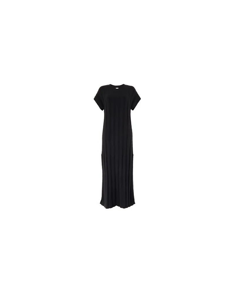 8 by Yoox KNIT SLEEVE MAXI DRESS  - KLEIDER - Maxi-Kleiderauf YOOX.COM Schwarz
