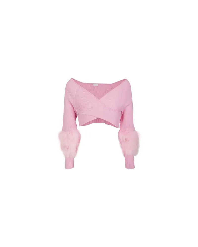 8 by Yoox KNIT BODYCON CROP TOP  - STRICKWAREN - Pulloverauf YOOX.COM Rosa