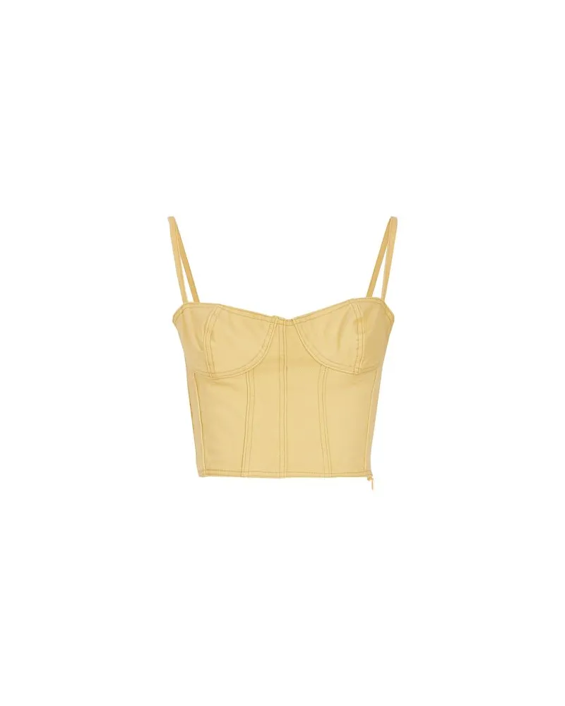 8 by Yoox ORGANIC COTTON DENIM BUSTIER  - TOPS - Topsauf YOOX.COM Senf
