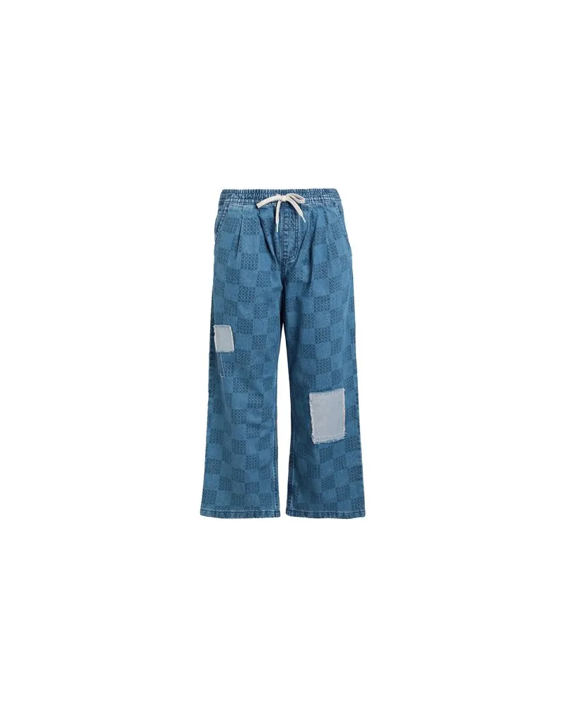 Vans MENDED CHECK DENIM RANGE LOOSE CROP PANT  - HOSEN & RÖCKE - Jeanshosenauf YOOX.COM Blau