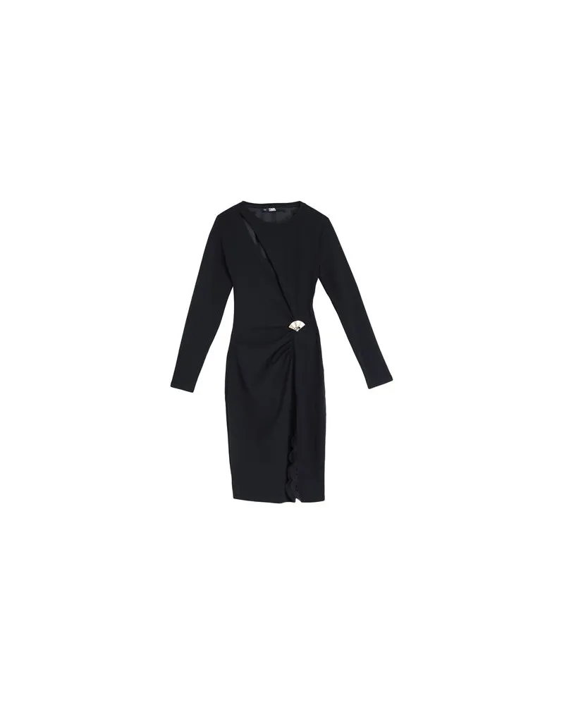 Karl Lagerfeld HUN'S PICK DRAPEY DRESS  - KLEIDER - Midi-Kleiderauf YOOX.COM Schwarz
