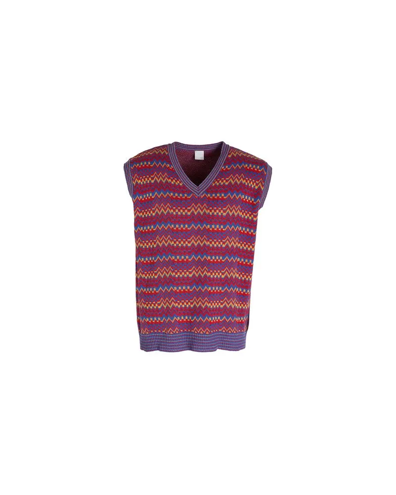 8 by Yoox MULTICOLOR COTTON SLEEVELESS SWEATER  - STRICKWAREN - Pulloverauf YOOX.COM Rot