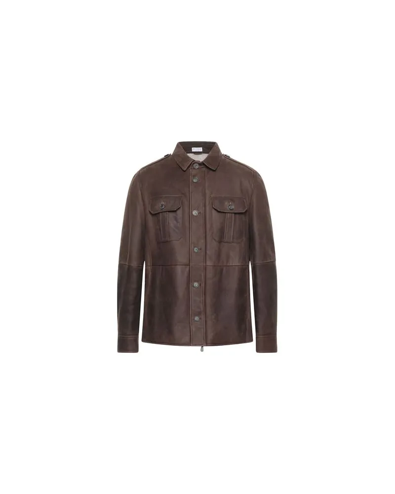 Brunello Cucinelli JACKEN & MÄNTEL - Mäntelauf YOOX.COM Dunkelbraun