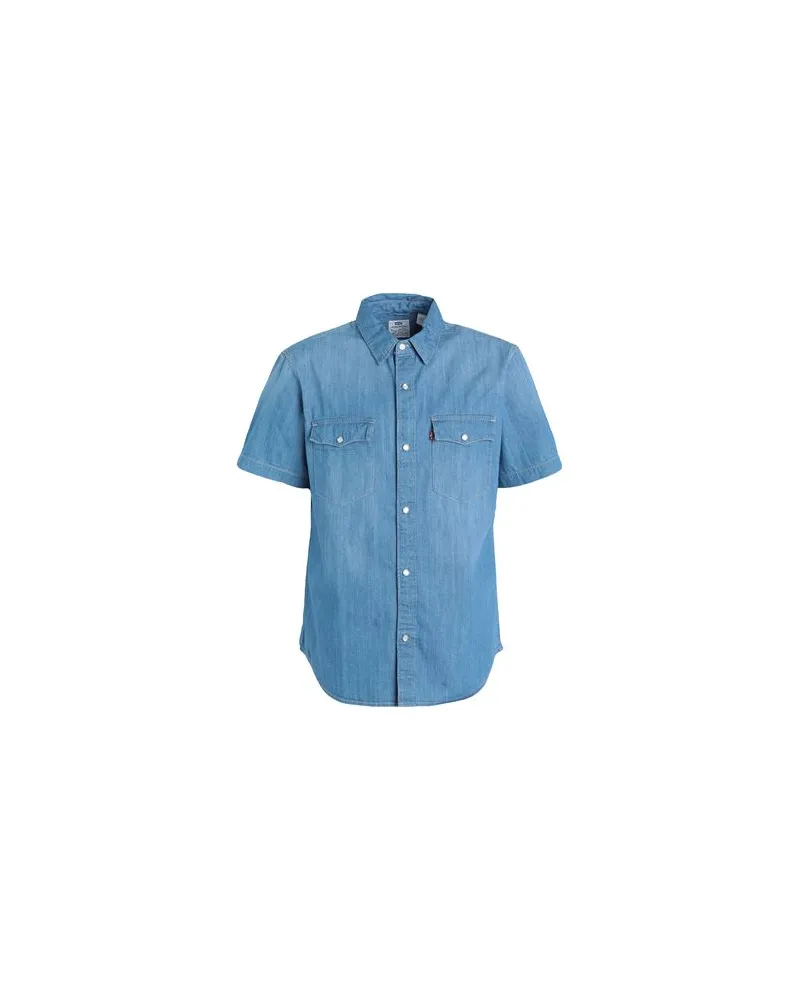 Levi's SS RELAXED FIT WESTERN LIGHT INDIGO - FLAT FINISH   - TOPS - Jeanshemdenauf YOOX.COM Blau