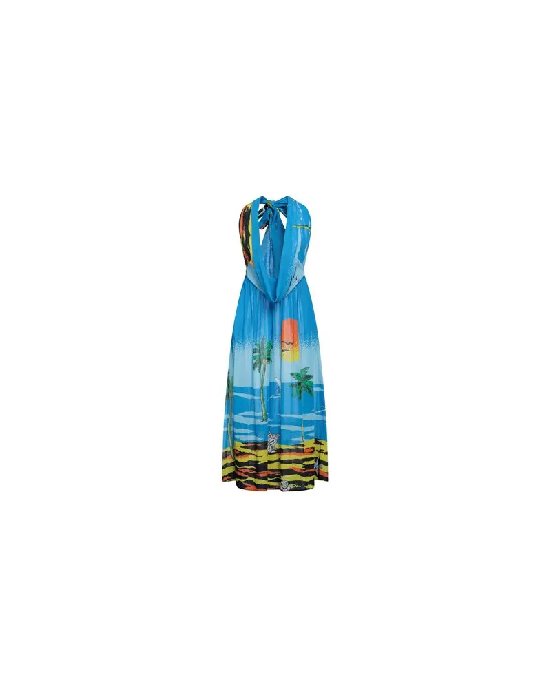 Ganni KLEIDER - Midi-Kleiderauf YOOX.COM Azurblau