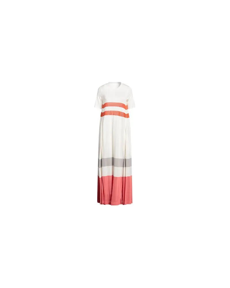 AGNONA KLEIDER - Maxi-Kleiderauf YOOX.COM Cremeweiß
