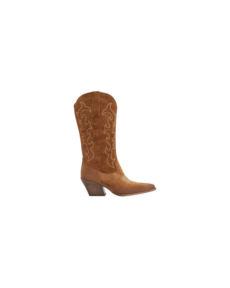 8 by Yoox LEATHER WESTERN HIGH BOOT - SCHUHE - Stiefelauf YOOX.COM Braun