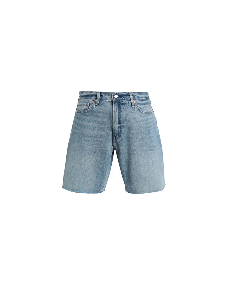 Levi's 468 STAY LOOSE SHORTS LIGHT INDIGO - WORN IN  - HOSEN & RÖCKE - Jeansshortsauf YOOX.COM Blau