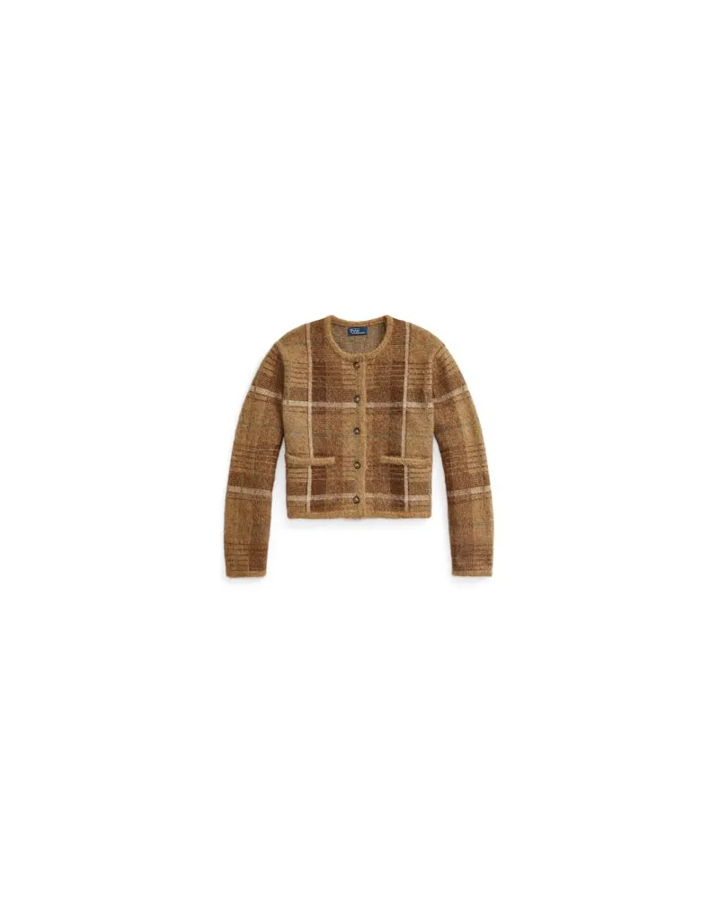 Ralph Lauren PLAID ALPACA-BLEND CARDIGAN  - STRICKWAREN - Strickjackenauf YOOX.COM Kamel
