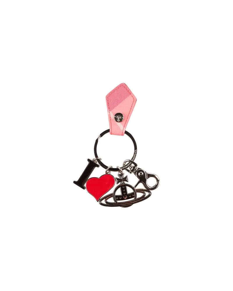 Vivienne Westwood I LOVE ORB KEYRING - Kleinlederwaren - Schlüsselanhängerauf YOOX.COM Koralle